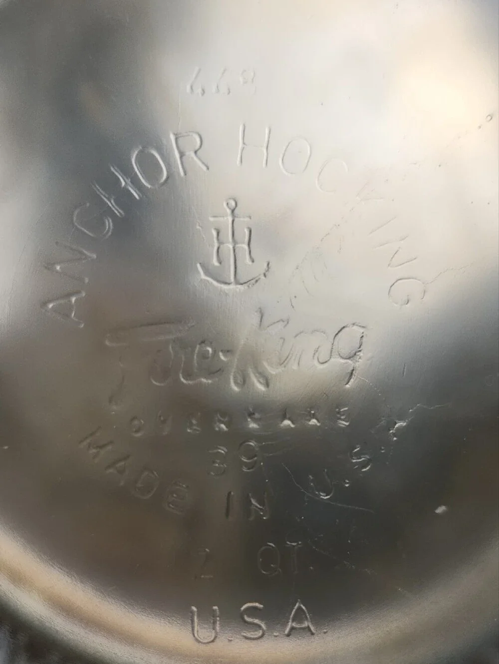 Vntg English Silver/Leonard Silverplated Chaffing Dish Anchor Hocking Glass Bowl